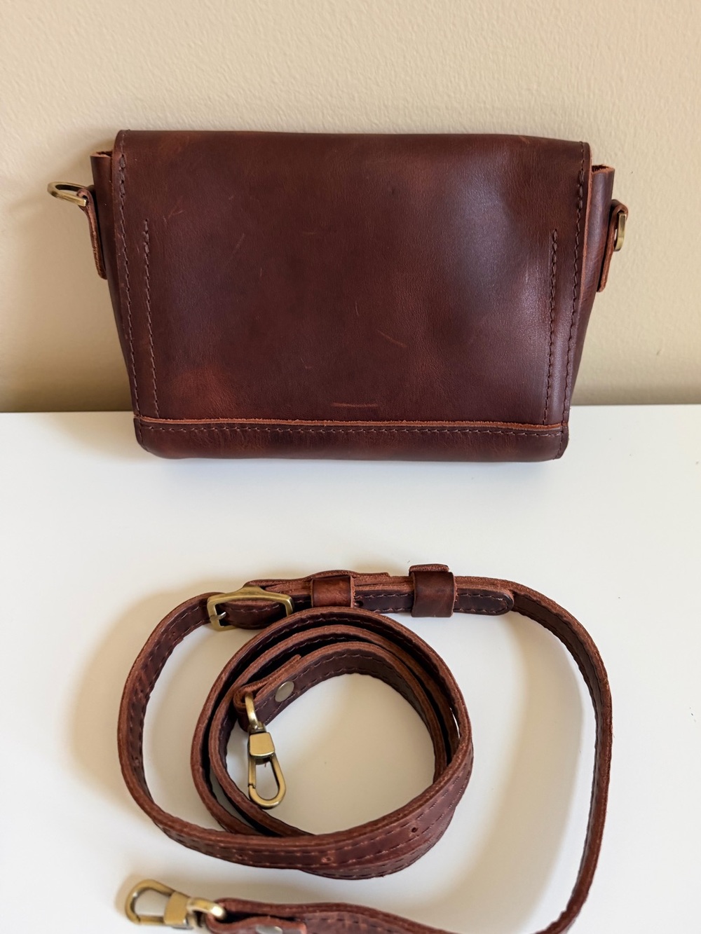 Portland Leather Mini Metro Crossbody Bag - Lava - Picture 2 of 7